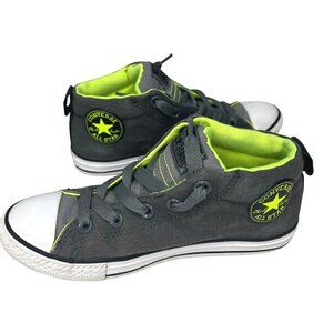 Converse Chunk Taylor All Star Kids' Sneakers Stylish Gray & Neon Green Size 2.5